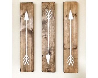 Rustic White Wooden Arrows - 3 Piece Set, Rustic Decor, Farmhouse Decor, Arrow Decor, Rustic Nursery Decor, Gallery Wall Decor, Wooden Arrow