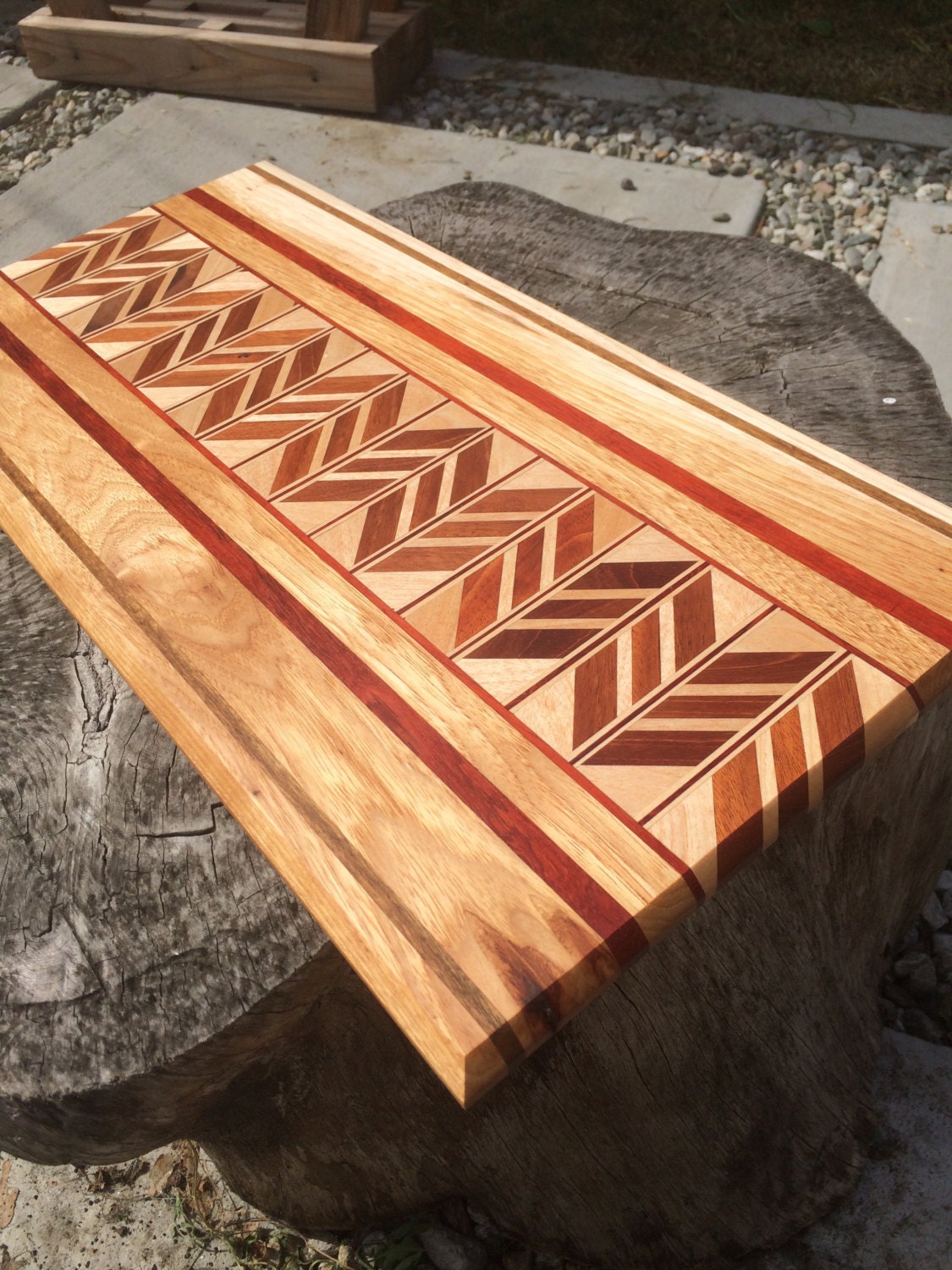 Bk wood. Chevron Cutting.