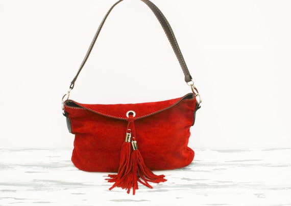 red suede handbag red suede handbag