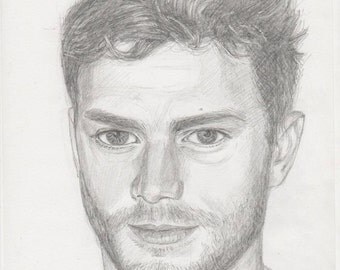 Jamie Dornan original pencil portrait drawing of 8 "x12" actor, model, musician, 50 shades of gray, UK, Famous Actors, hollywood stars