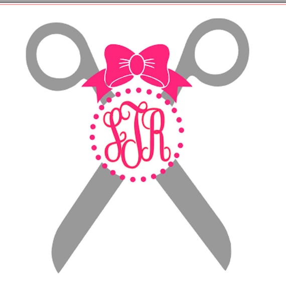 Scissor Monogram Vinyl Decal Custom Hair Stylist / Hair