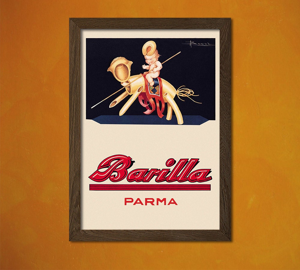 Barilla Pasta Poster Vintage Kitchen Poster Alcohol Drink
