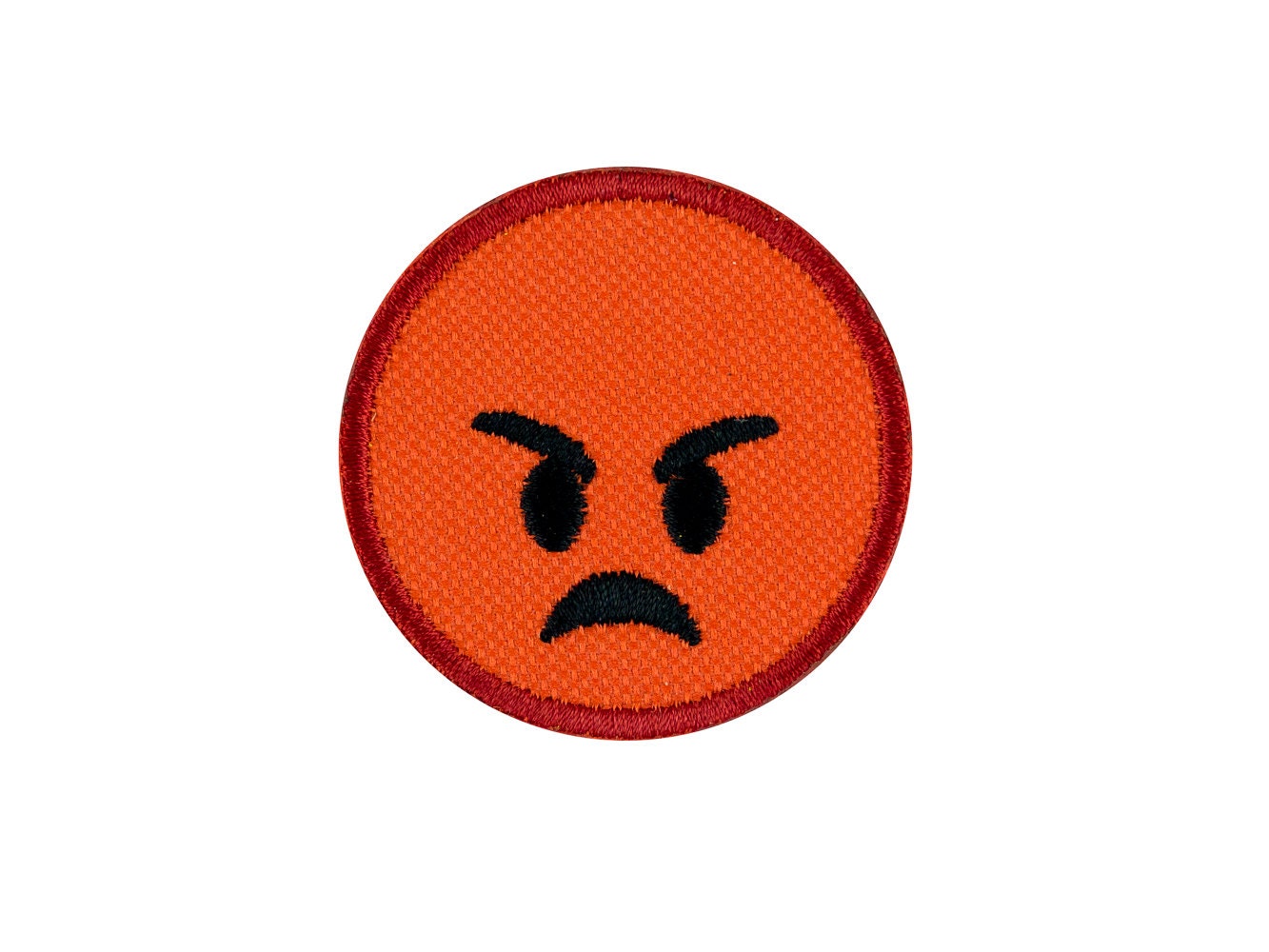 Pouting Face Emoji Embroidered Iron On Patch Applique FREE