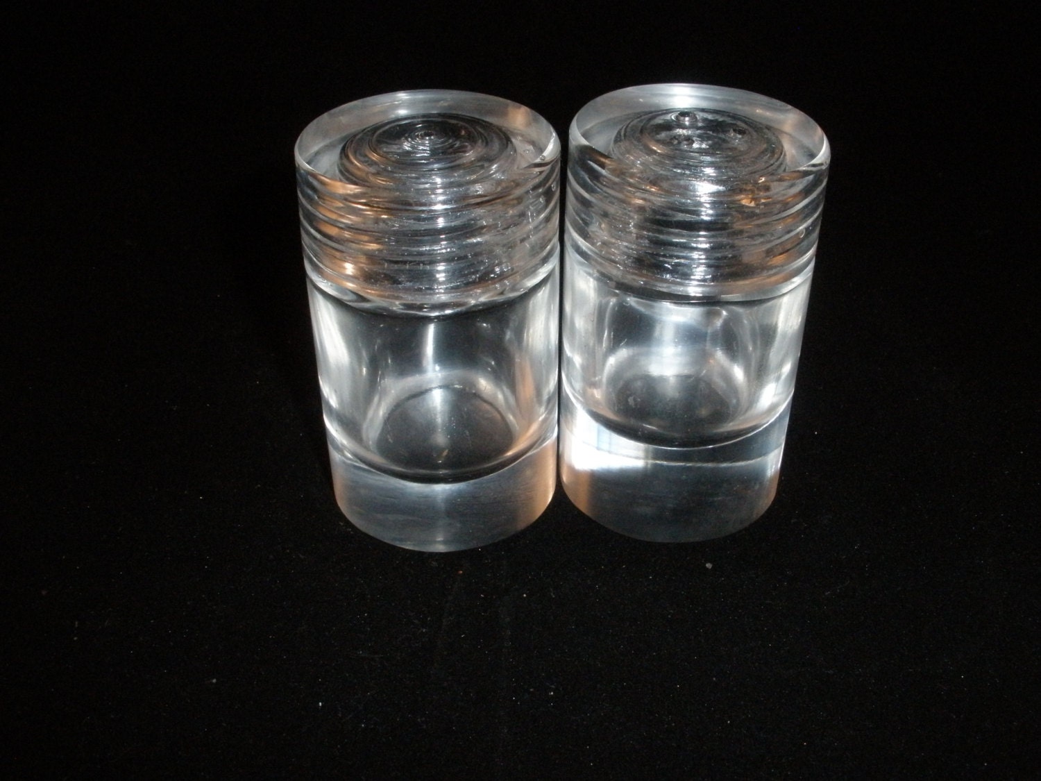 Clear Glass Salt and Pepper Shakers Vintage by EuphoricDepressions