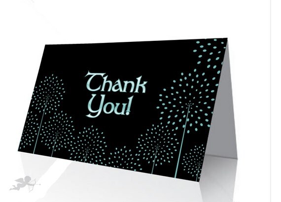 Printable Folded Thank You Card Template Instant by CupidCards