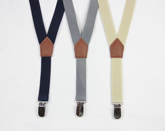 Navy blue/beige/gray/black Boys Suspenders,3 clips Kids Suspenders,Baby Suspenders,Toddler Suspenders,mens suspenders, wedding suspenders