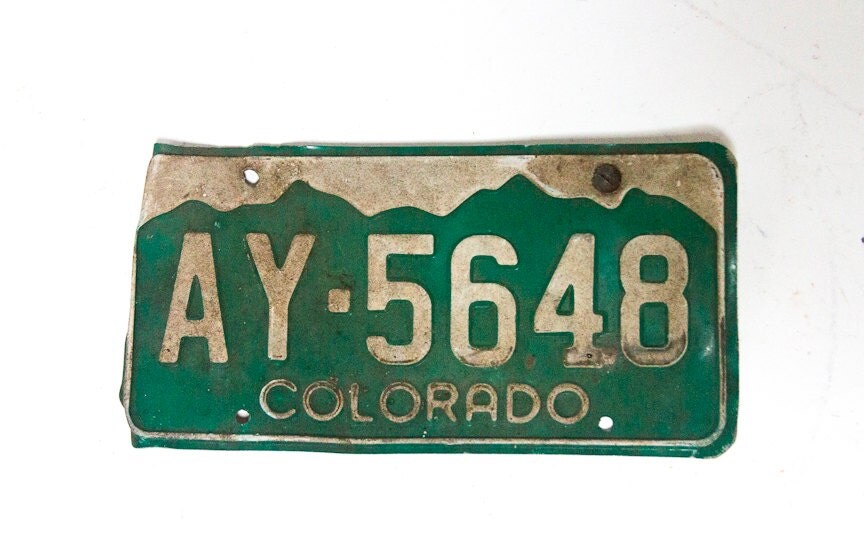 Vintage Colorado License Plate Old Colorado License Plate AY