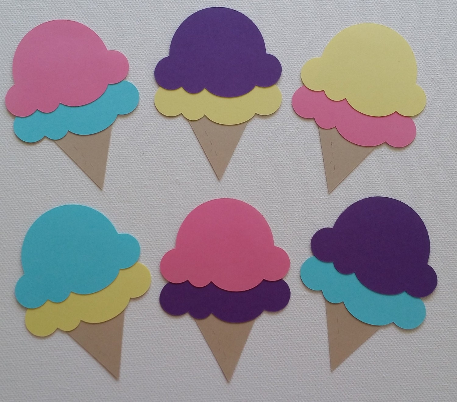 Ice Cream Cone Die Cut set of 6