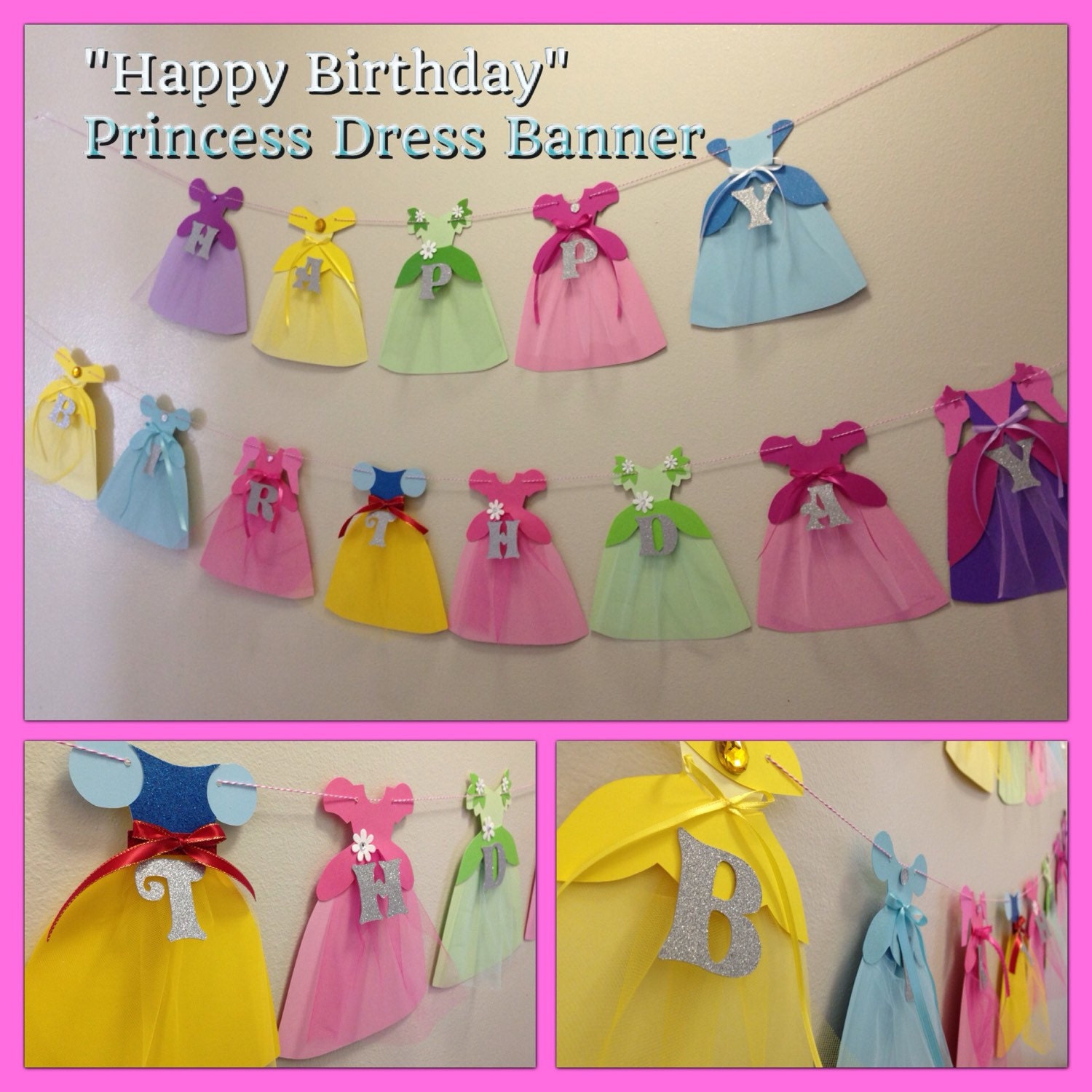 Download HAPPY BIRTHDAY Princess Dress Banner by Hdoodle on Etsy