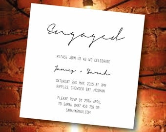 Printed Engagement Party Invitations