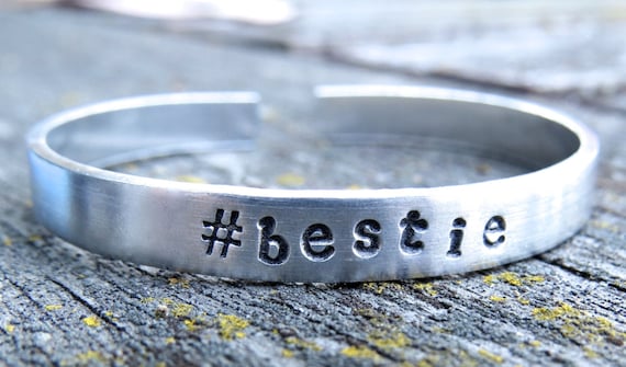 #bestie Hand Stamped Bracelet