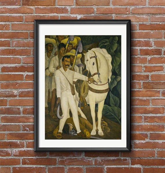 Diego Rivera Agrarian Leader Zapata By Marksvintageposters