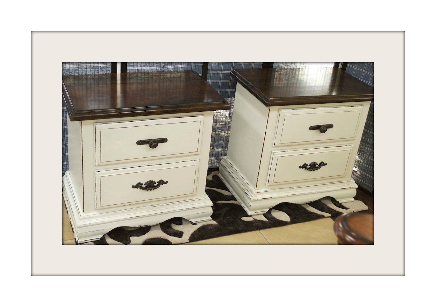 Pair of Shabby Chic French Country Style Pine Night Stands Haute Juice
