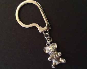 silver teddy bear keychain