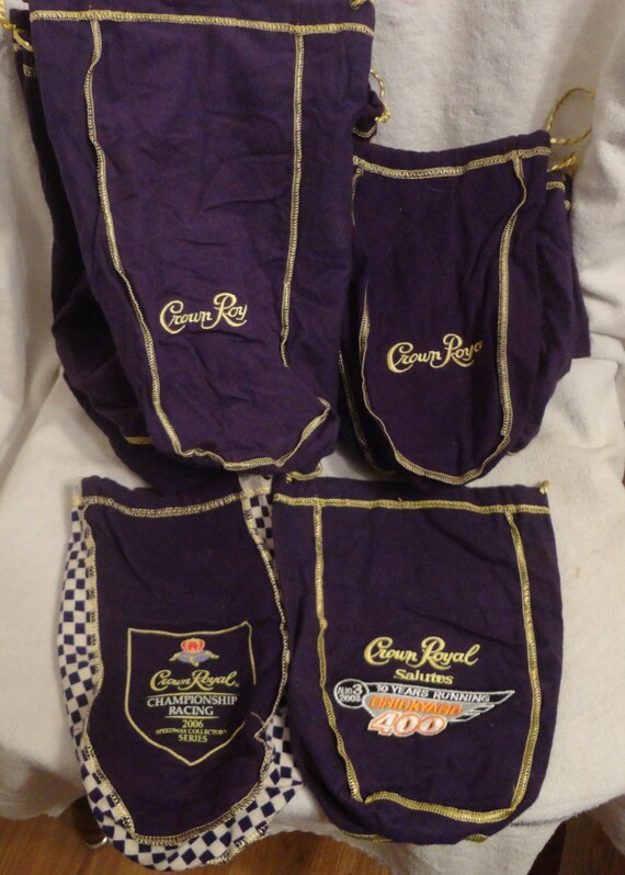 15 Purple Crown Royal bags 2 are racing theme by PixiesPotpourri