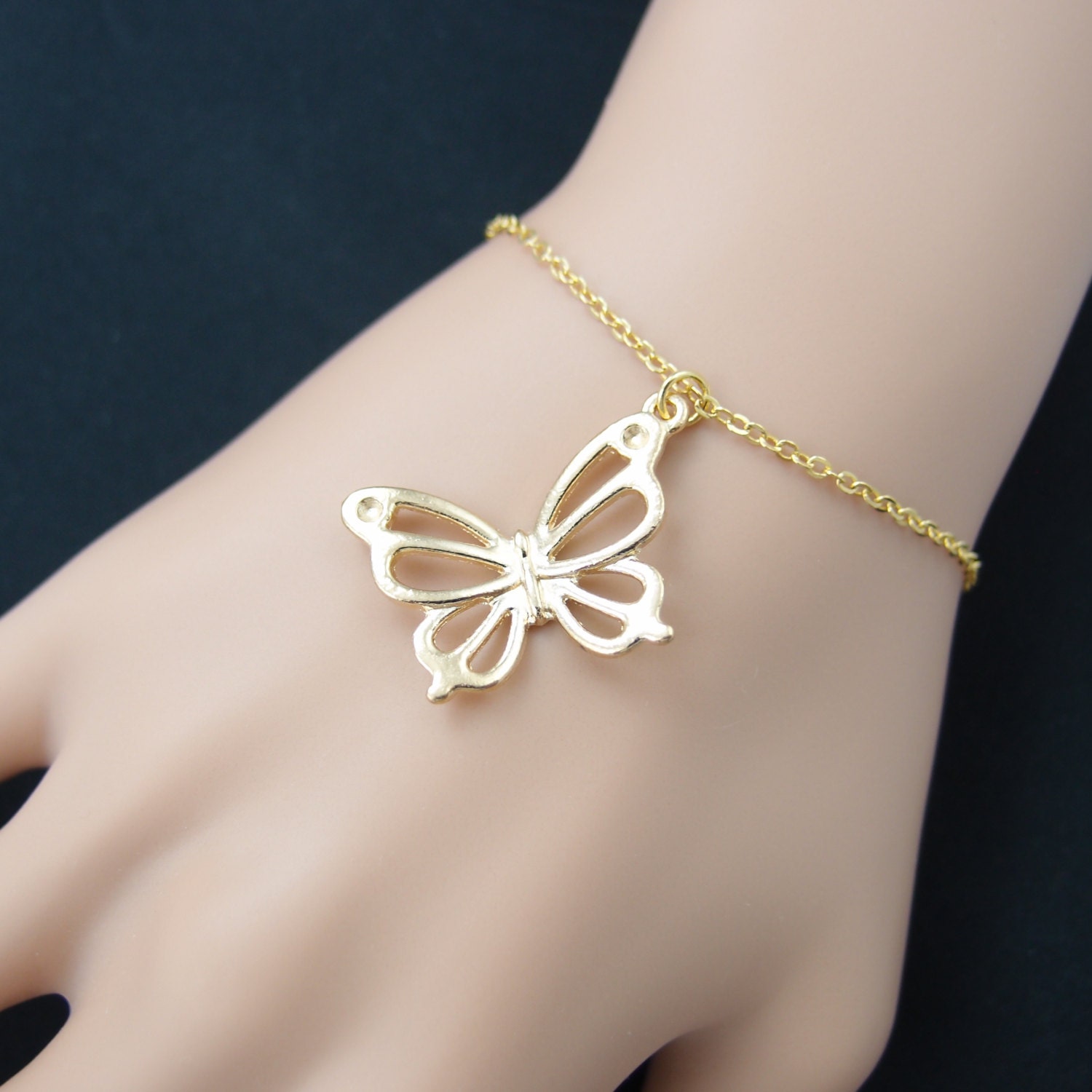 Butterfly Bracelet Gold Filled Gold Butterfly Charm Little