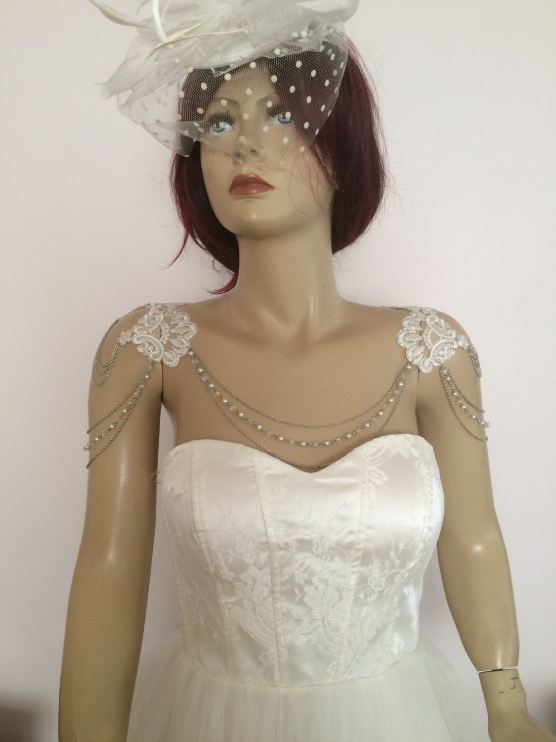 ivory lace Wedding Jewelry Wedding Necklace Lace by WedWorld