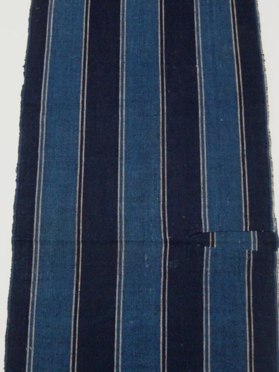 vintage Japanese indigo fabric SHIMA