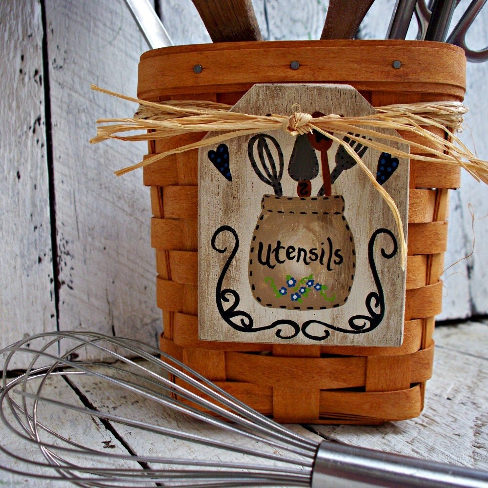 Kitchen Utensil Holder Tag Utensil Caddy Label Utensil Crock