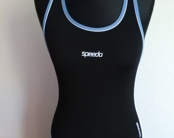 Black Blue One Piece SPEEDO Swimsuit Vintage Bathing Suit Swimwear Small to Medium size