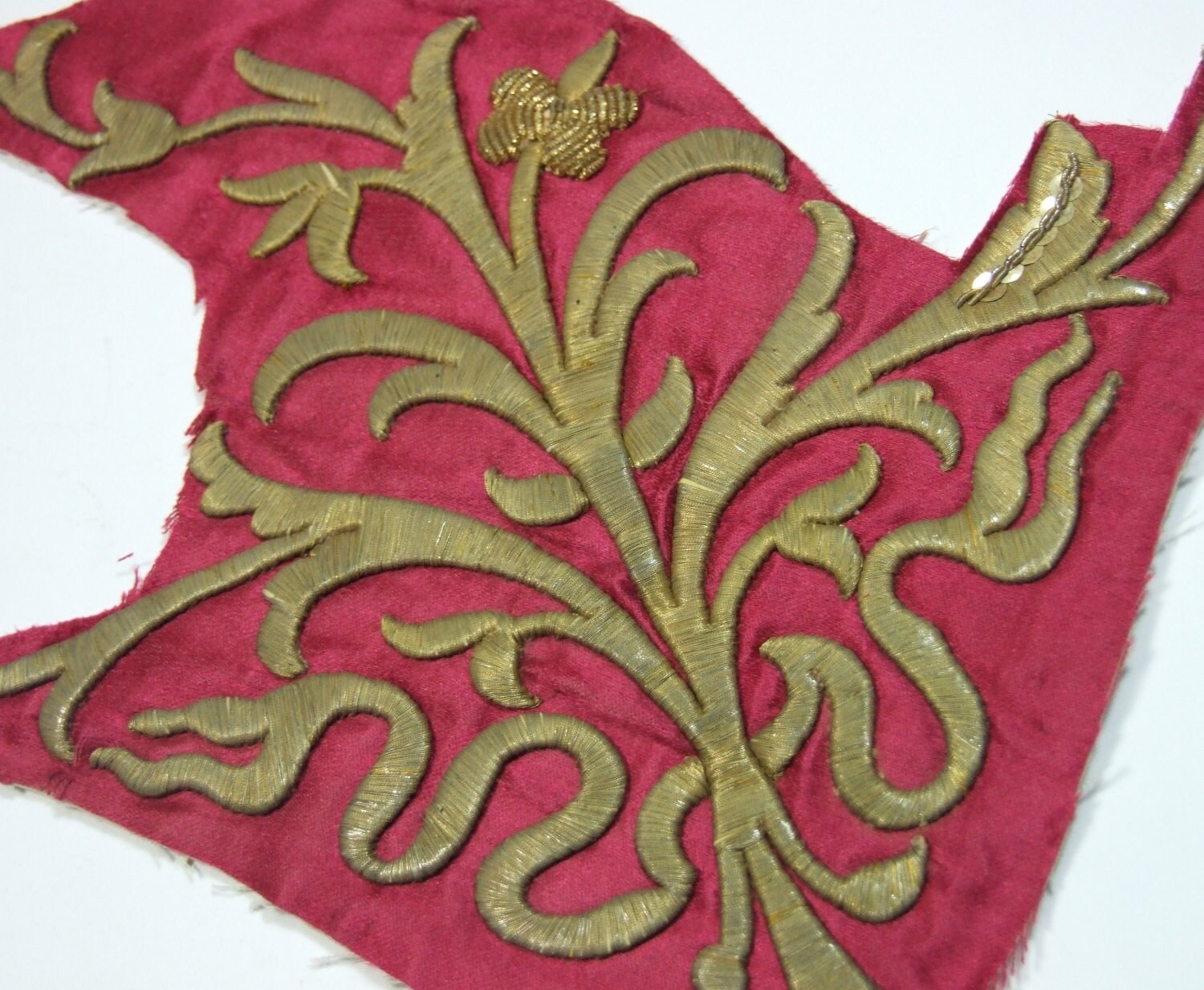 Antique Gold Embroidery Applique Textiles Trim Metallic