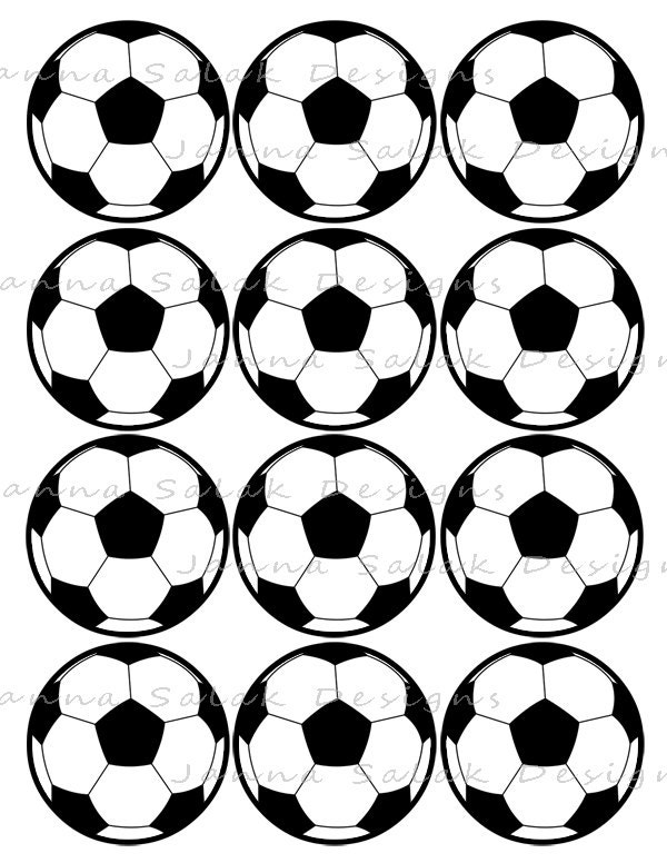 25 soccer ball printable cupcake toppers sports theme