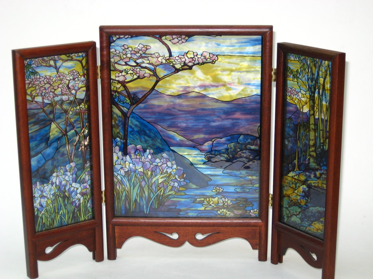 Glassmasters LC Tiffany Irises & Magnolias Stained Glass 3