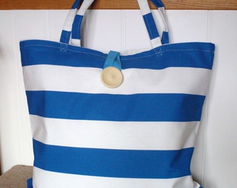 Summer tote bag Orange stripe tote bag Large beach bag Large