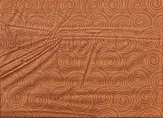 Fabri-quilt Color Program Brown and Rust swirl fabric, 100% cotton, pattern ~50