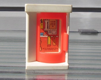 Vintage Fisher Price Little People #997 Play Family Village PHONE BOOTH