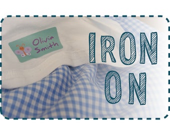 Kid's custom clothing label name tags, name label iron-ons: Washer and dryer safe for school uniforms, clothing, soft toys, socks and more