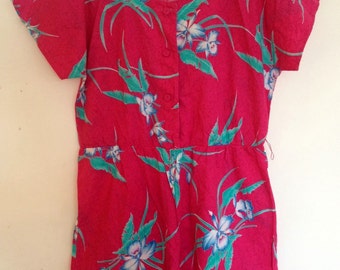 Pink Vintage patterned jumpsuit playsuit romper