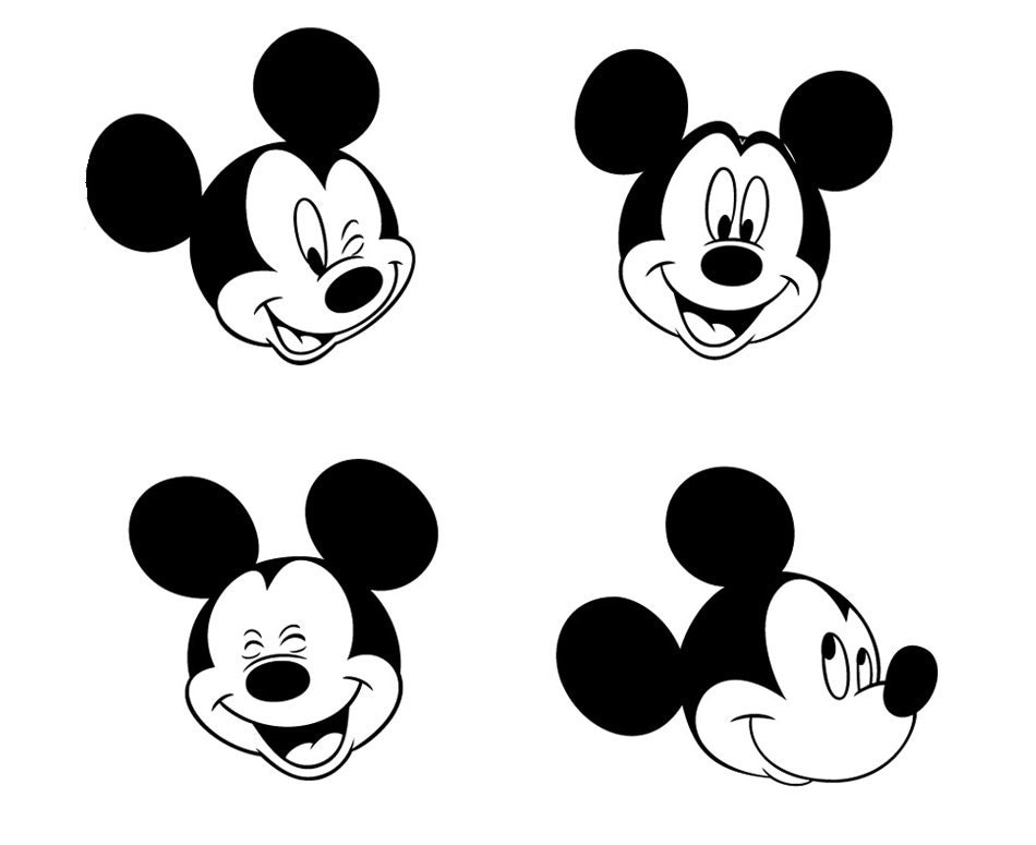 Download Mickey Mouse 8 face designs. Vector cuttable files. eps.