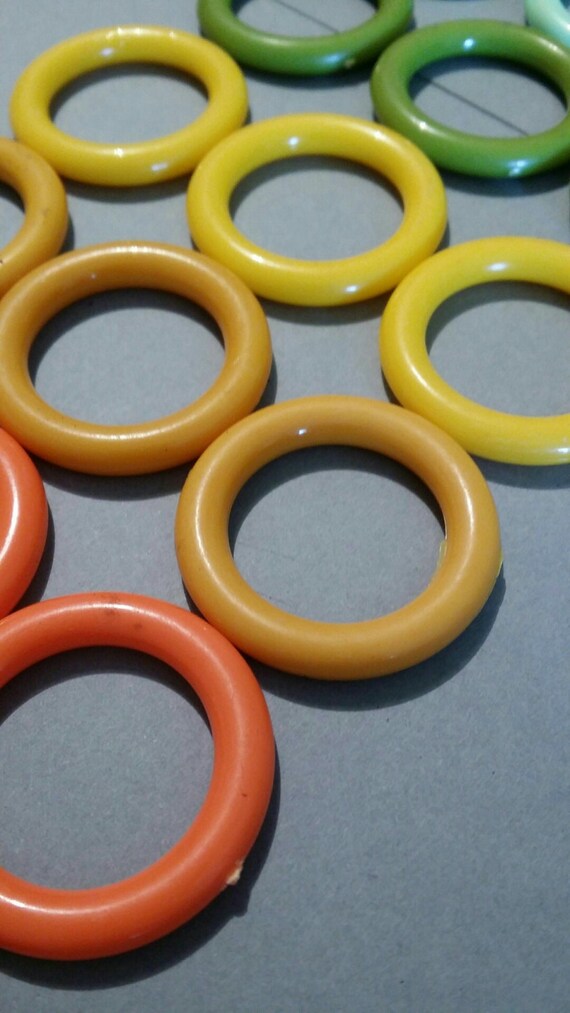 Lot of 33 Plastic Craft Rings 1 1/2 inch Macrame Rings