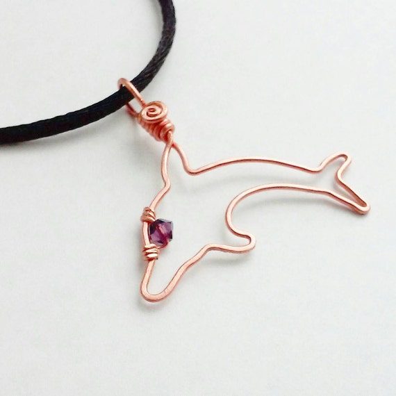 Dolphin necklace dolphin pendant wire dolphin jewelry wire