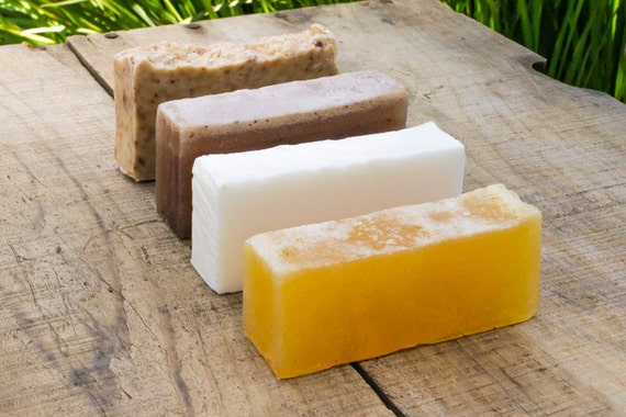 4 Surprise Hot and Cold Process Soap Bars Handmade Soap