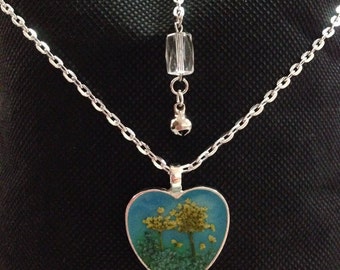 Pressed Flower Necklace - Real Flower Jewelry -Floral Pendant