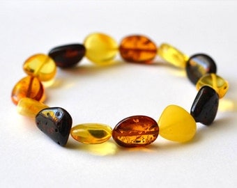 Natural Amber bracelet - Multicolored