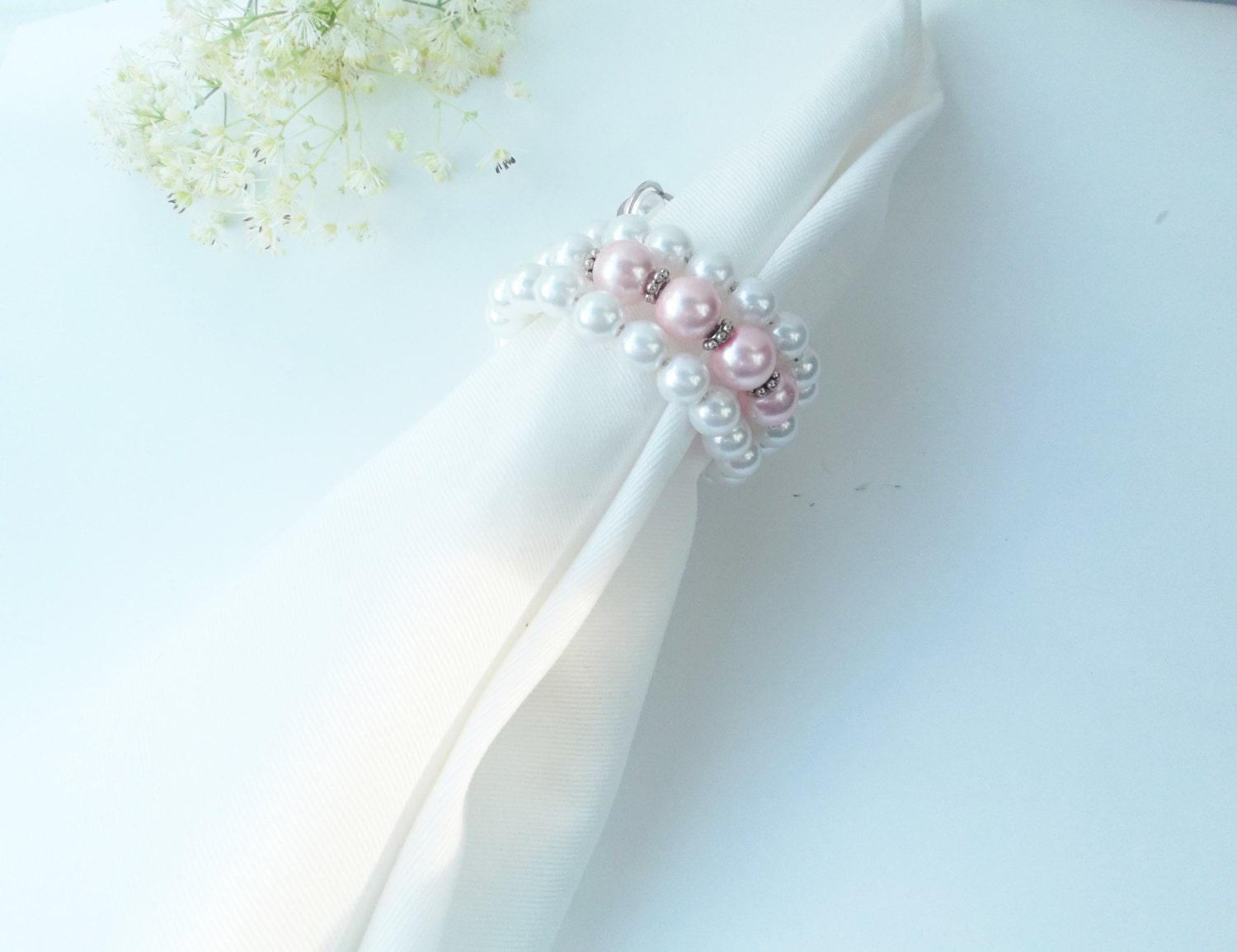 30 Pearl Napkin Rings White Napkin Rings Pink Napkin Rings