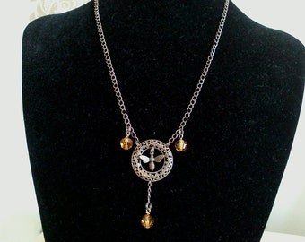 Items similar to Dangling Charms / Bee Necklace, a wonderful cluster of ...
