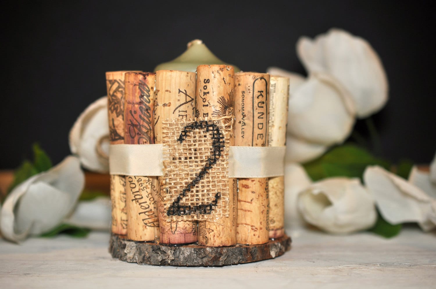 rustic wedding table numbers wine cork table by ReclaimedOregon
