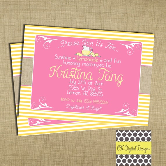 Lemonade Baby Shower Invitations 9