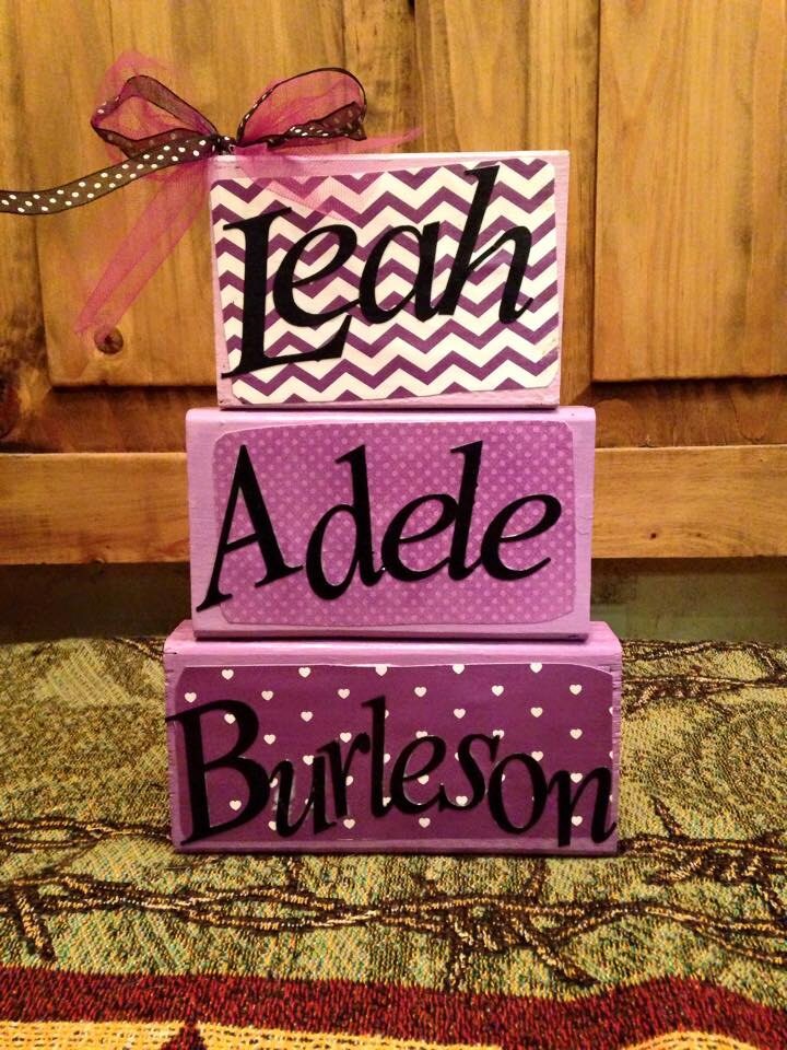 Items similar to Custom made wooden name blocks on Etsy