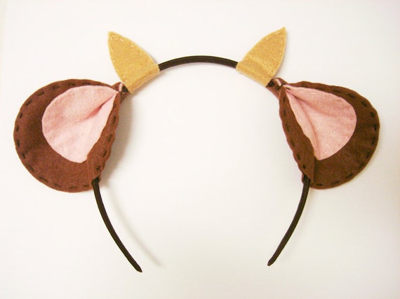 Items similar to Handmade Felt 'Cow' Ear Headband on Etsy