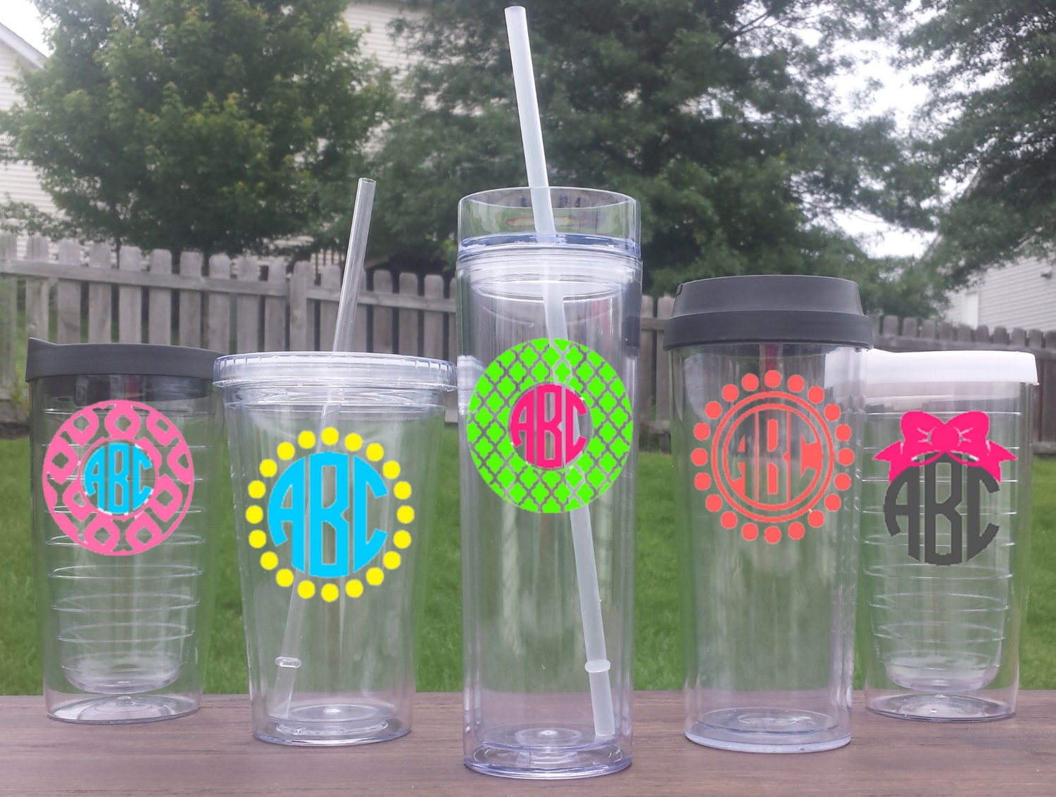 Cute Monogrammed Tumblers Personalized Tumblers
