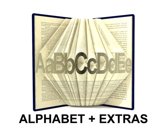 items similar to book folding alphabet 4 mini font book folding