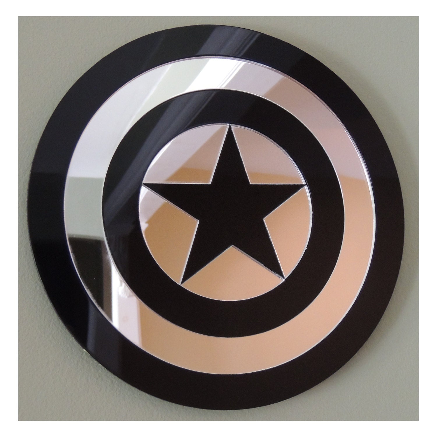 Captain America Wall Mirror Laser Cut Mirror Acrylic by Lazzit
