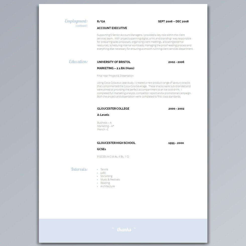 CV Curriculum Vitae Resume Template CV Template Cover