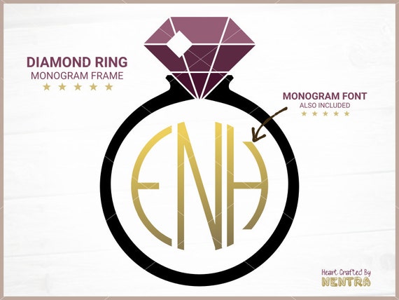Download Circle Monogram Frame Elegant Diamond Bridal Ring by Nentra