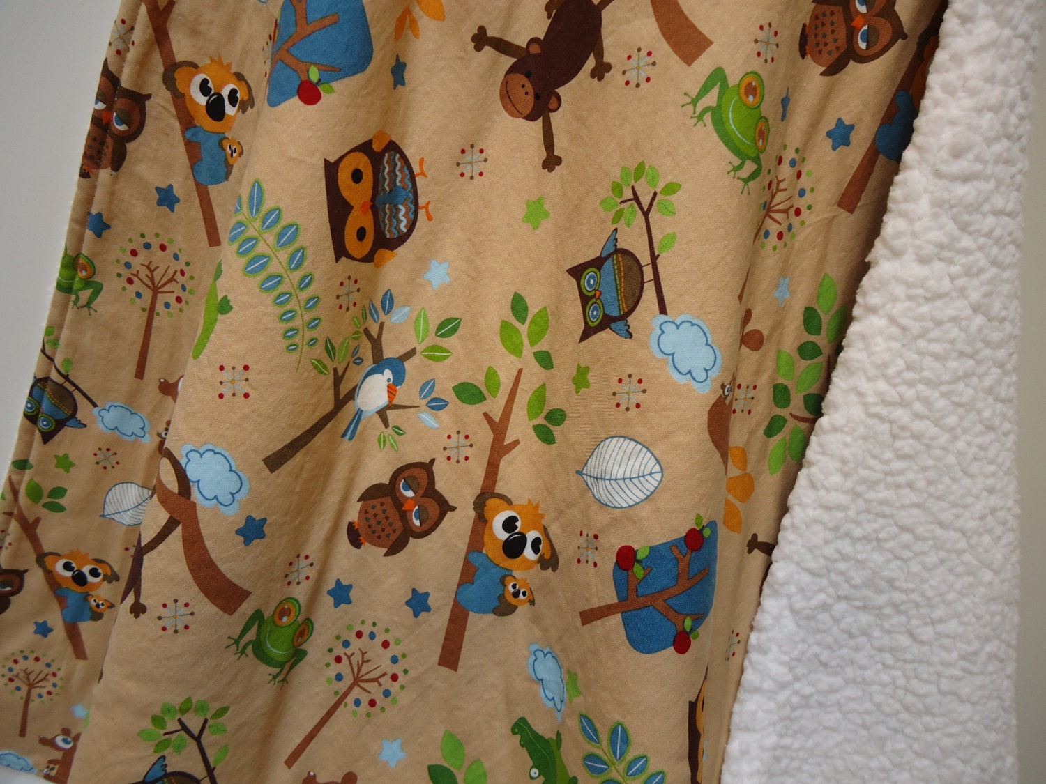 Modern Baby BlanketSherpa MinkyWoodlandBaby Boy